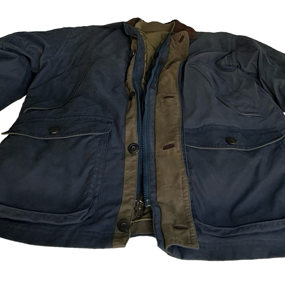 LL Bean Men’s Blue Canvas Field Barn Coat Removable Down Quilted Lining - Large - Picture 8 of 16